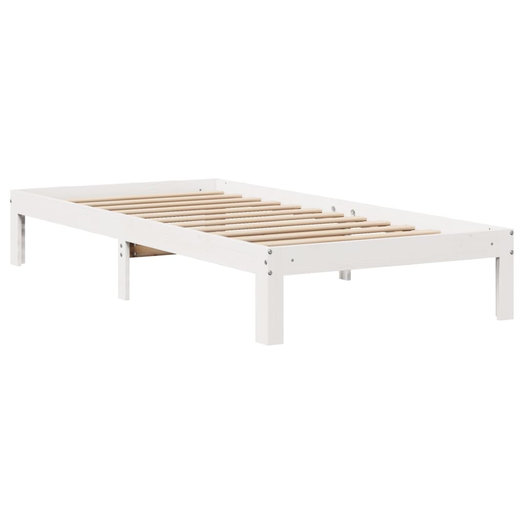 Bed Frame with Headboard without Mattress White 90x200 cm